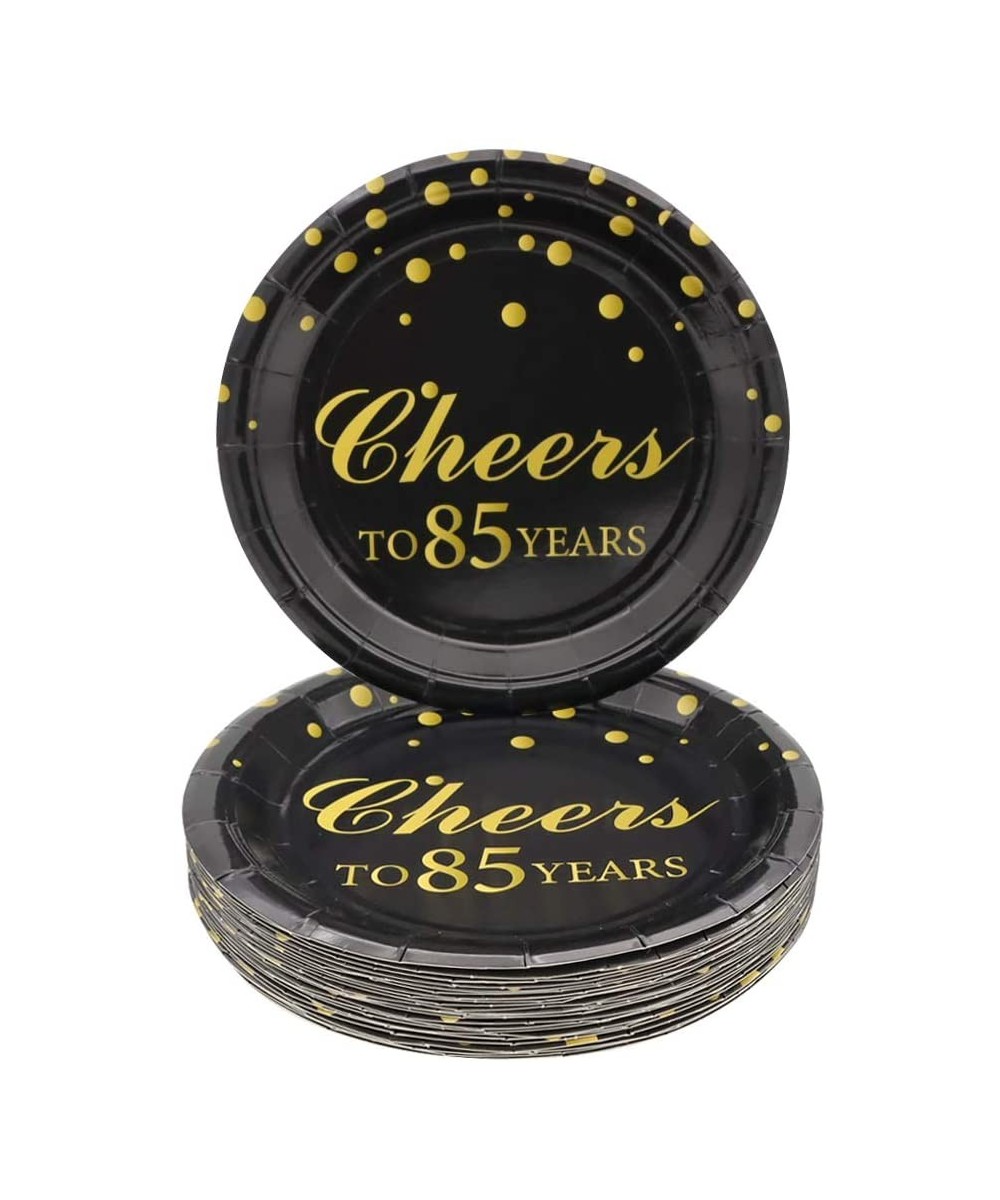 85th Birthday Party Supplies-50 PCS Cheers to 85 Years Disposable 7 Inch Paper Plates Dessert Plates for 85 Years Anniversary...