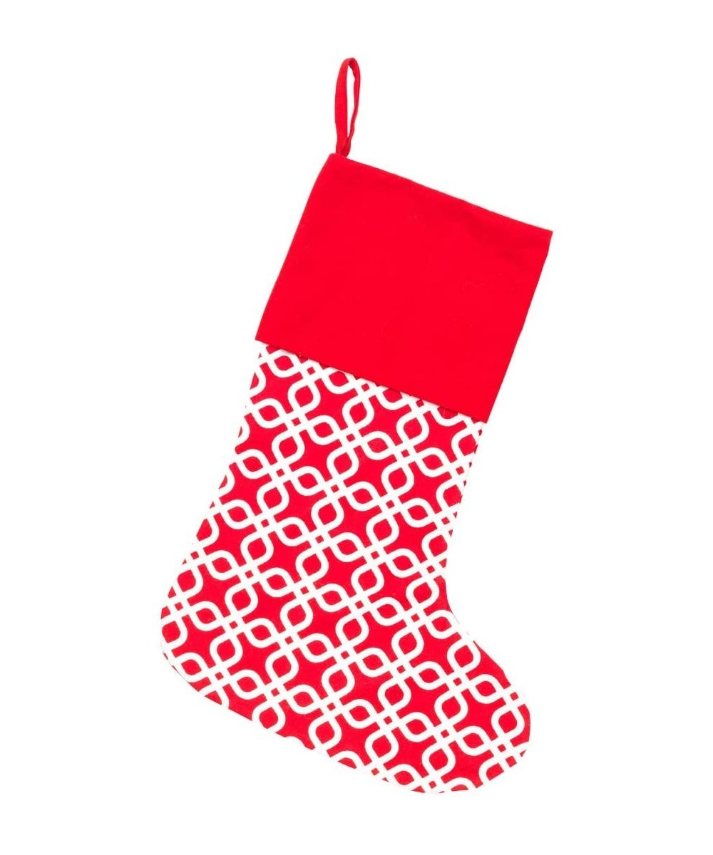 Christmas Stockings- Chevron Polka Dot Stripe Ikat Burlap Gift Personalized (Personalized- Kringle) - Kringle - CP12MZV92HL $...