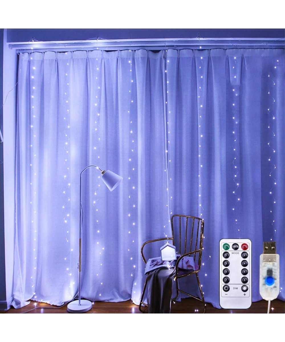 Curtain Lights- String Lights for Bedroom and Tapestry- Twinkle Star 300 Led Window Curtain String Light Waterproof 300LED Re...