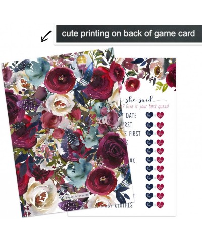 Navy Floral Bridal Shower Games (25 Pack) He Said She Said Cards - Bride or Groom Said It - Guess Who Knows Couple Best Guess...
