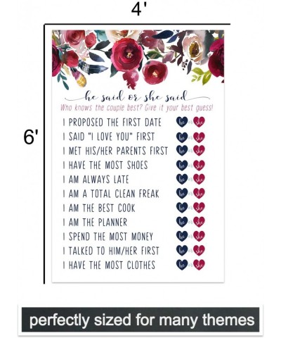 Navy Floral Bridal Shower Games (25 Pack) He Said She Said Cards - Bride or Groom Said It - Guess Who Knows Couple Best Guess...