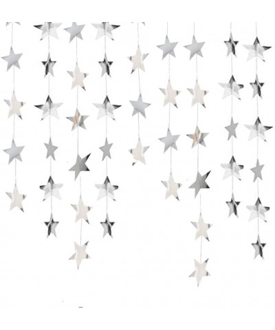 Star Party Decorations Birthday Baby Shower Christmas Hanging Paper Garland (Glossy Silver-26 Feet) - Glossy Silver-26 Feet -...