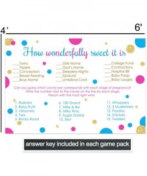 Gender Reveal Party Candy Game Pack (25 Cards) Baby Shower Guess The Stages of Pregnancy and Parenthood - Funny How Sweet Spr...