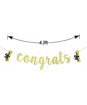 Gold Glitter Congrats Banner Graduation Banner Graduation Party Supplies - C918AZH4ZN0 $5.18 Banners & Garlands