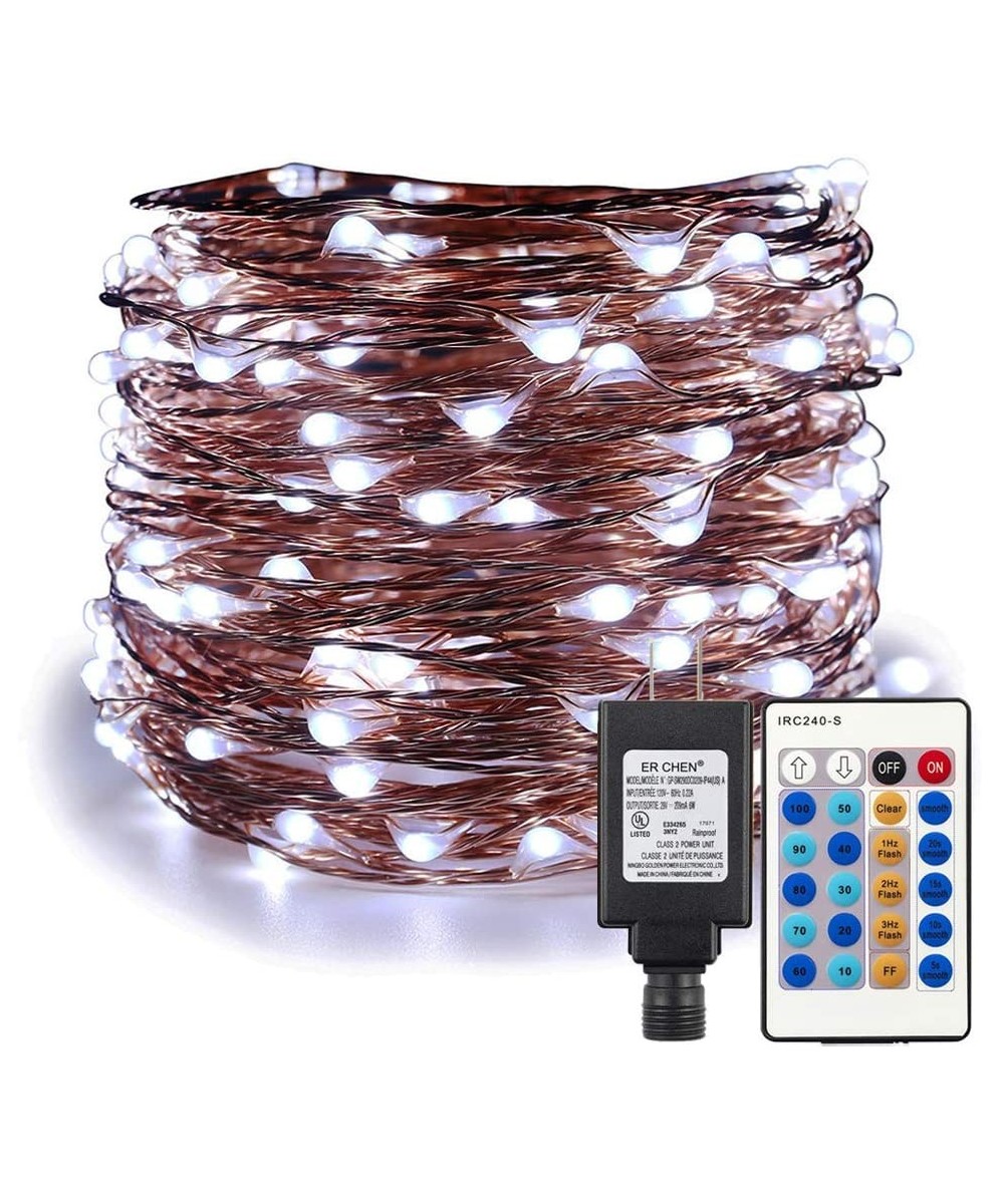 Dimmable LED String Lights Plug in- 99 FT 300 LED Cool White Fairy Lights with Remote- Indoor/Outdoor Copper Wire Christmas D...