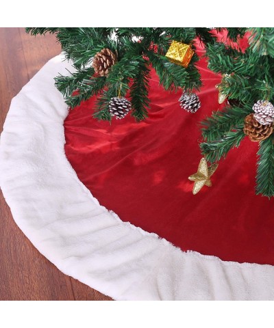 Christmas Traditional Red and White Tree Skirt- Garnet- 56" x 56 - Garnet - CN193KML7IC $34.24 Tree Skirts