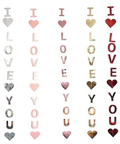 Valentine's Day Banner I Love You Heart Garlands Heart Hanging Banner Bunting for Valentine's Day Party Photo Props Wedding D...