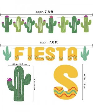 Supla Fiesta Party Decorations Cactus Banner Garland Backgound String Hanging Paper Fans Mexican Fiesta Garland for Bachelore...