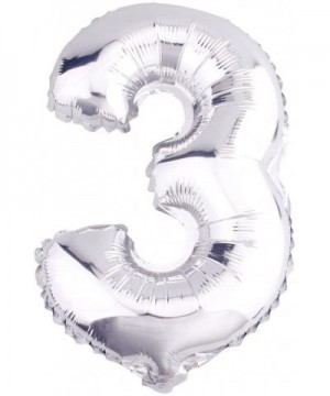 32 Inch Silver Foil Balloons Letters A to Z Numbers 0 to 9 Wedding Holiday Birthday Party Decoration (Number 3) - Number 3 - ...