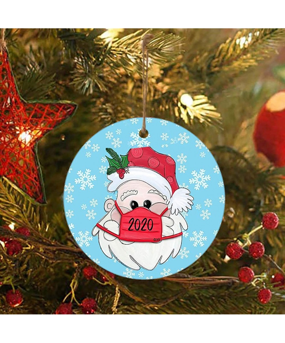 2020 Christmas Holiday Decorations Hanging Christmas Santa Pendant Personalized Family of Ornament (25PCS-Multicolor 1- 2.8IN...