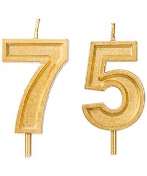 2.76 inch Gold 75th Birthday Candles-Number 75 Cake Topper for Birthday Decorations - CX197T3I3SR $5.71 Cake Decorating Supplies