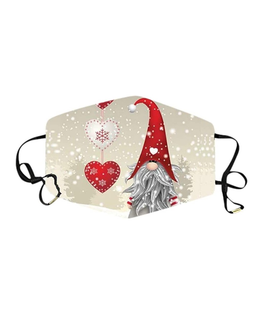 1PC Christmas Printing Windbreak Outdoor Riding Adults Washable Reusable Face Bandanas - E - CD19KN7SE35 $7.30 Swags