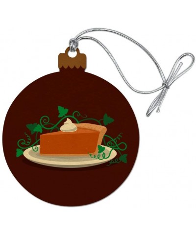 Pumpkin Pie Wood Christmas Tree Holiday Ornament - CG187G0RE2T $7.21 Ornaments