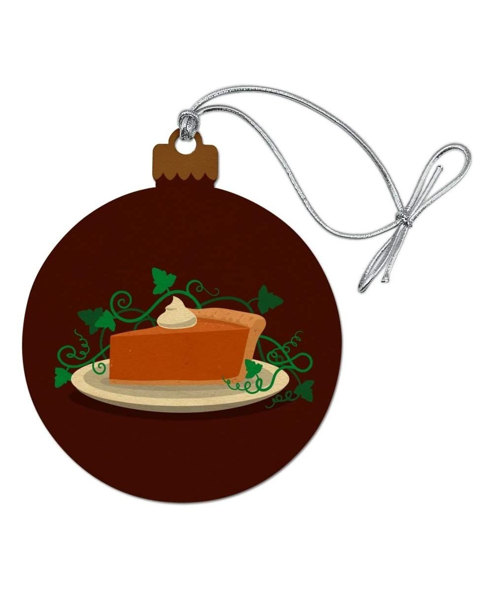 Pumpkin Pie Wood Christmas Tree Holiday Ornament - CG187G0RE2T $7.21 Ornaments