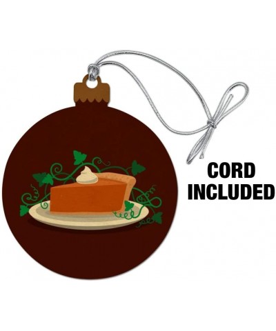 Pumpkin Pie Wood Christmas Tree Holiday Ornament - CG187G0RE2T $7.21 Ornaments