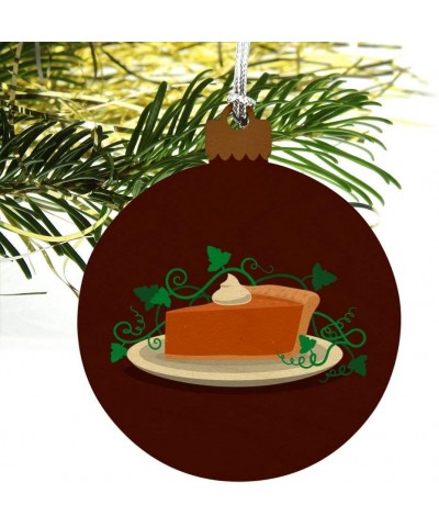 Pumpkin Pie Wood Christmas Tree Holiday Ornament - CG187G0RE2T $7.21 Ornaments