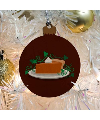 Pumpkin Pie Wood Christmas Tree Holiday Ornament - CG187G0RE2T $7.21 Ornaments