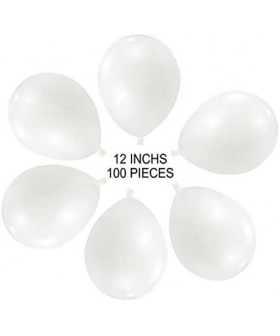 100 PCS 12 Inches Large Big Round White Color Biodegradable Latex Balloons Bulk Helium Gas or Air Inflated for Engagement Wed...