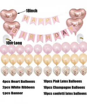 29th Birthday Decorations for Women Rose Gold - 29th Birthday Party Supplies Favors-Champagne Balloon Kit-Pink Happy Birthday...