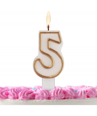 Birthday Candles- Gold White Birthday Candles Numbers for Birthday Cakes- Birthday Numbers Candles for Christmas/Birthday/Wed...