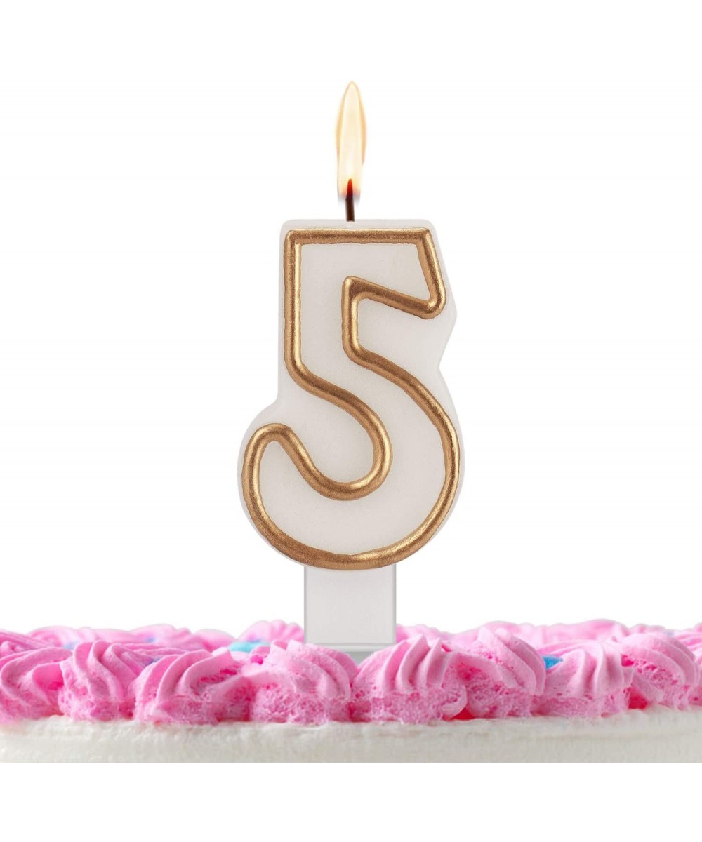 Birthday Candles- Gold White Birthday Candles Numbers for Birthday Cakes- Birthday Numbers Candles for Christmas/Birthday/Wed...