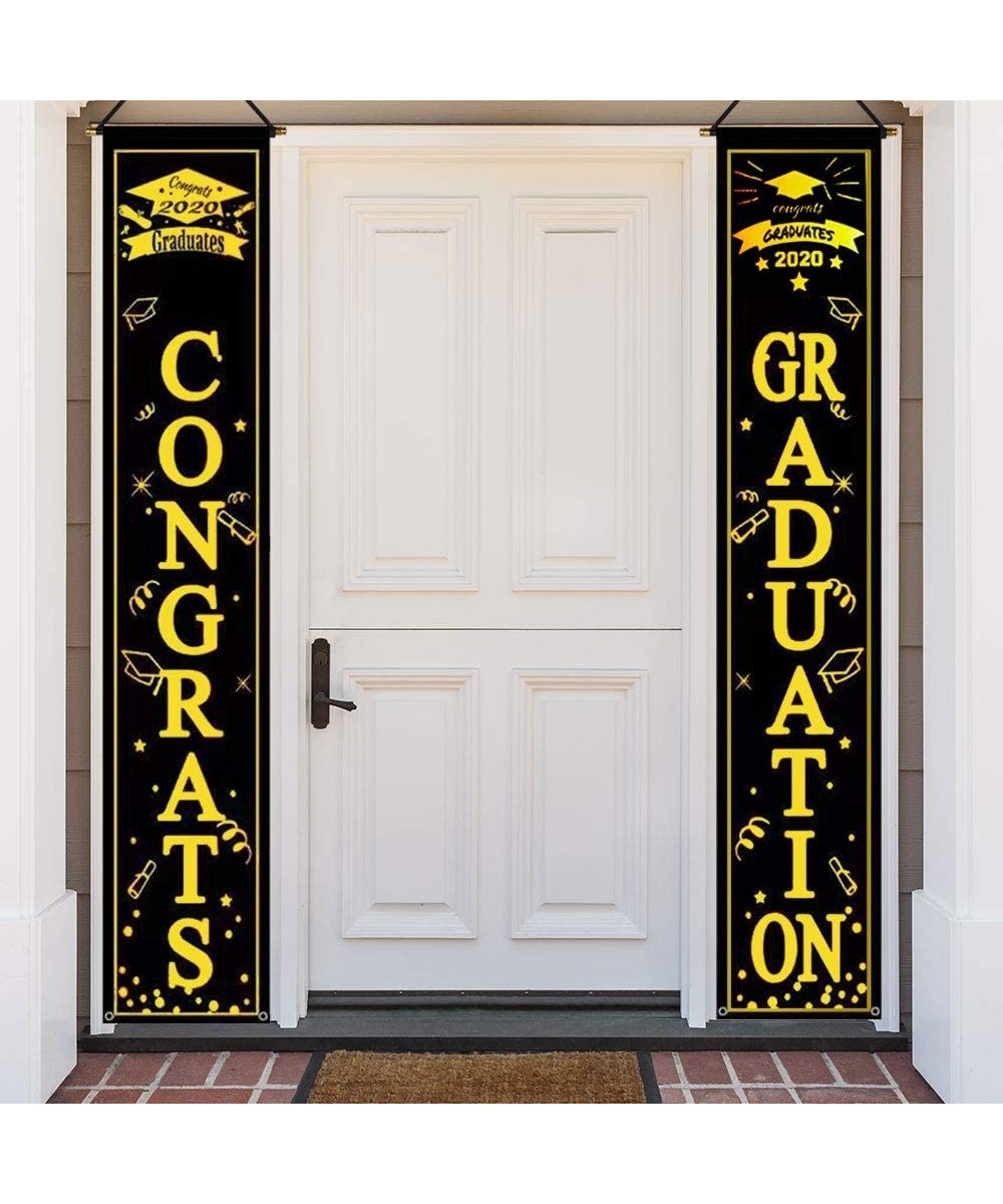 2020 Graduation Porch Sign Hanging Flags Congrats Graduation Banner Set for Outdoor Indoor Wall Door Yard Apartment Decor Gra...