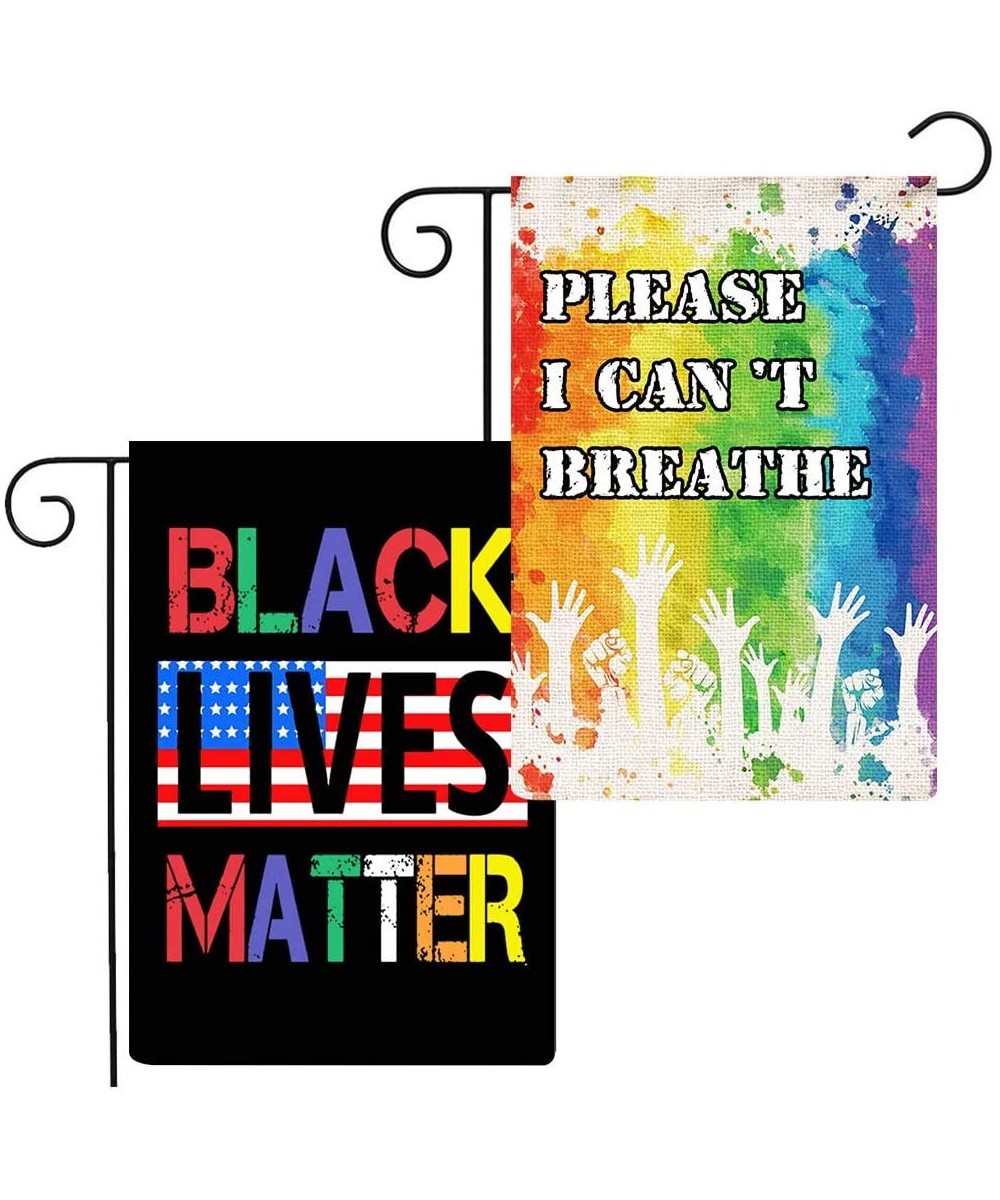 Black Lives Matter Love Always Wins Banner Flag Garden Decoration 13in18.5in 2 Pieces(Flag BLM+Multi I Can't Breathe) - Flag ...