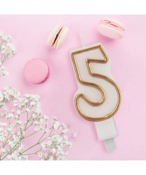 Birthday Candles- Gold White Birthday Candles Numbers for Birthday Cakes- Birthday Numbers Candles for Christmas/Birthday/Wed...
