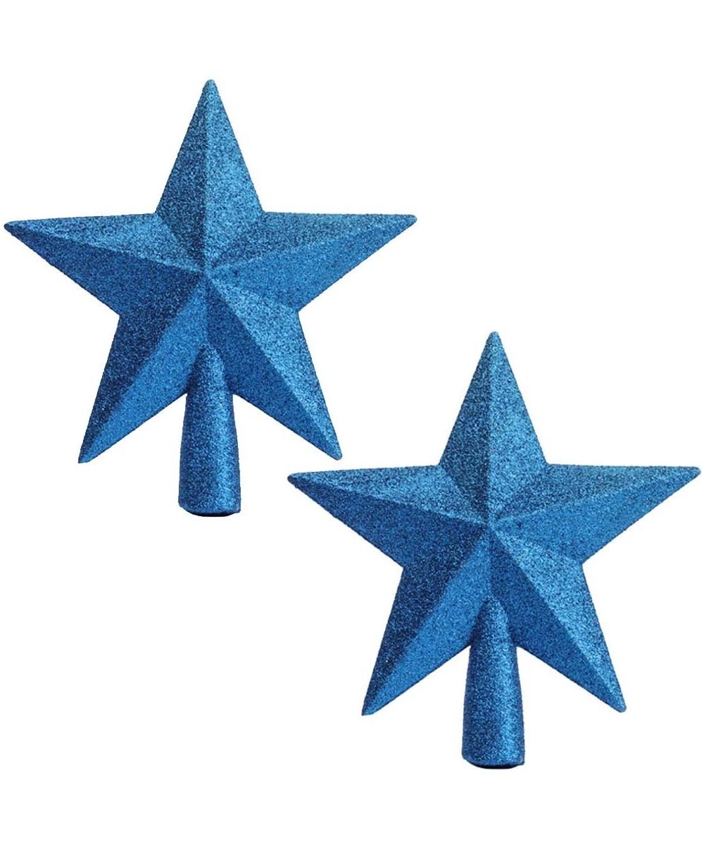 8-Inch Glittered Star Christmas Tree Topper Star Treetop Tree Ornaments for Christmas Tree Decoration or Home Decor (2 Blue) ...