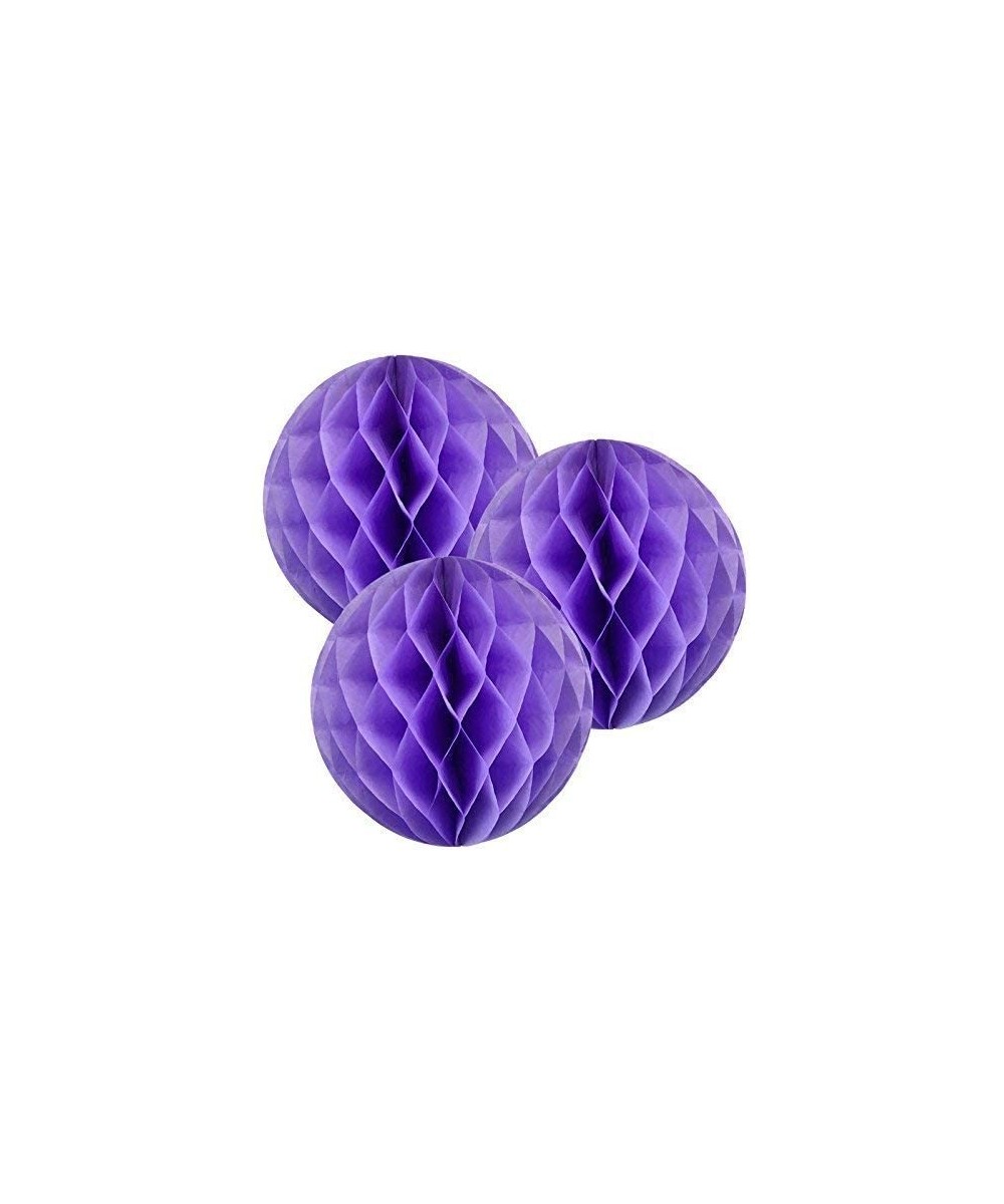 Pack of 3 Paper Honeycomb Balls for Party Decorations Wedding Birthday Christmas Parties (Lilac- 10" (25 cm)) - Lilac - CL18W...