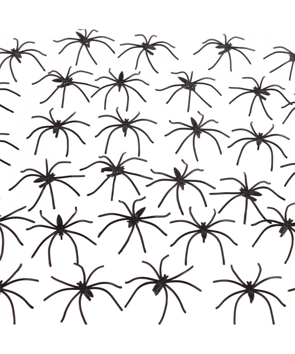 Halloween Party Favors Black Spiders Plastic Mini-Sized Toy for Kids Prank Realistic Scary Spiders Toy 100 Packs - Dm040s1p10...