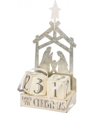 Christmas Countdown Wood Blocks Set- Nativity- 3 Piece - C217YTN9IN6 $11.80 Nativity