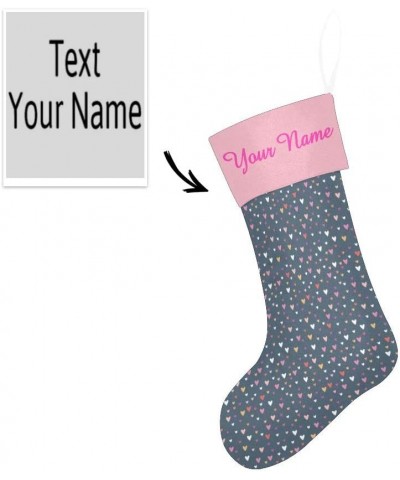 Christmas Stocking Custom Personalized Name Text Colorful Love Heart for Family Xmas Party Decoration Gift 17.52 x 7.87 Inch ...