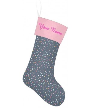 Christmas Stocking Custom Personalized Name Text Colorful Love Heart for Family Xmas Party Decoration Gift 17.52 x 7.87 Inch ...