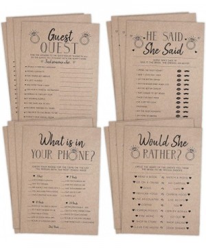 Bridal Shower Bachelorette Games- Rustic Kraft- He Said She Said- Find The Guest Quest- Would She Rather- What's In Your Phon...