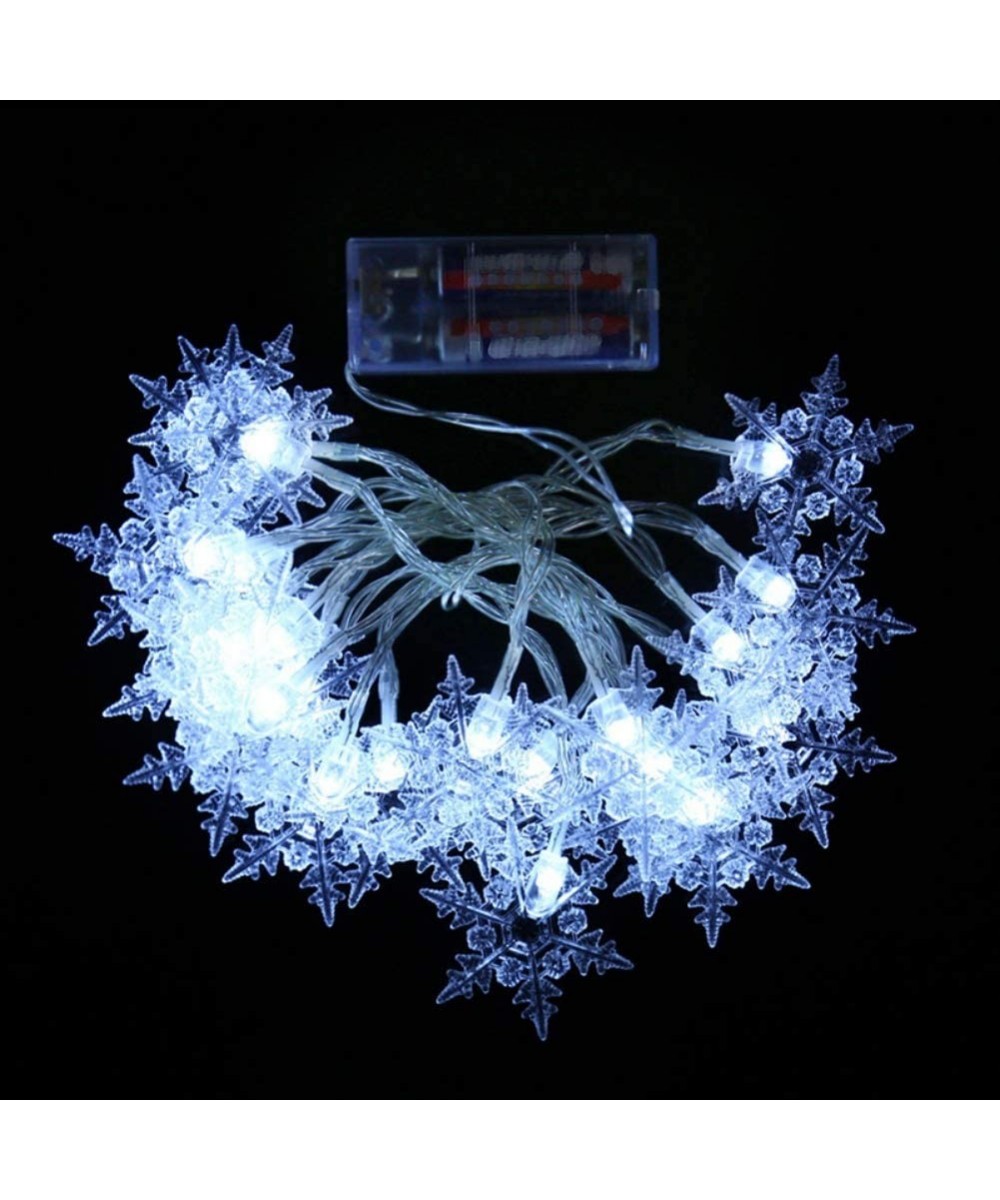 Hexagonal LED Snowflake Light String Battery Powered Holiday Christmas Tree Decor Bedroom Decorative - White - C218ALIG9OT $4...