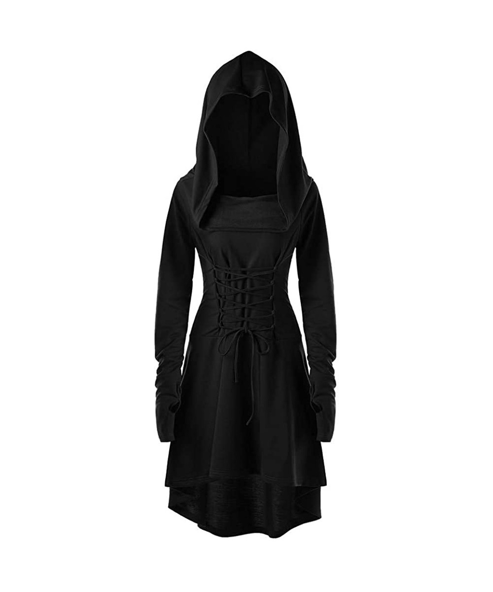 Women Casual Irregular Hood Sweatshirt Ladies Hooded Pullover Blouse Tops - Black 1 - CD192QY5C65 $23.43 Party Packs