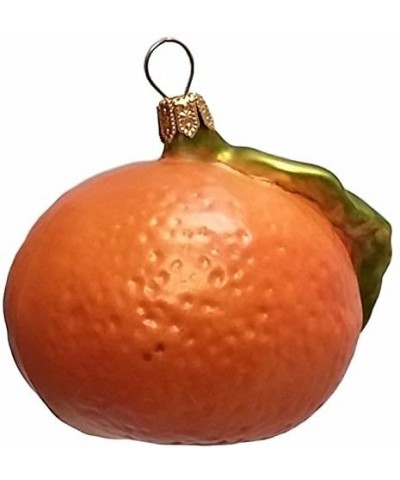 Mandarin Orange Citrus Fruit Polish Glass Christmas Ornament Set of 2 Decoration - CC125SSE8U3 $17.52 Ornaments