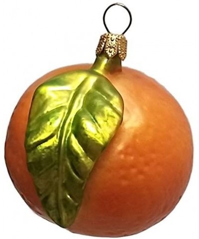 Mandarin Orange Citrus Fruit Polish Glass Christmas Ornament Set of 2 Decoration - CC125SSE8U3 $17.52 Ornaments