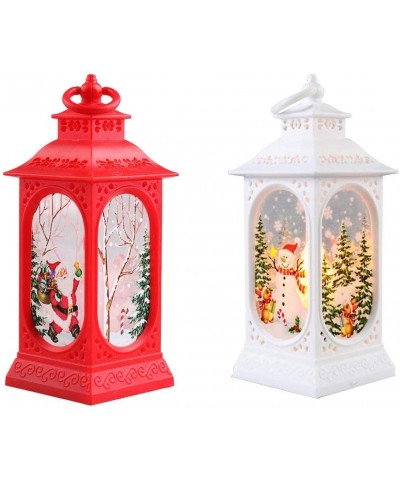 2PCS Christmas Portable Lanterns- Colorful Night Lamp Lights LED Xmas Cute Santa Snowman Christmas Tree Merry Flame Lights Ha...