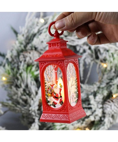 2PCS Christmas Portable Lanterns- Colorful Night Lamp Lights LED Xmas Cute Santa Snowman Christmas Tree Merry Flame Lights Ha...