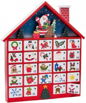 C6300 Wooden Santa House Advent Calendar W/O Ornaments- 16-Inch - CX11T98JGKV $34.52 Advent Calendars