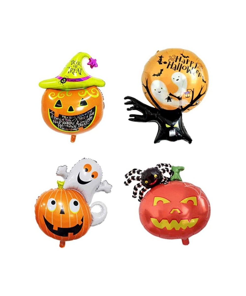 4pcs Set Halloween Balloons Aluminum Pumpkin Shaped Spider Ghost Balloon Foil Party Decor Props Supplies - CX18WSY6N8N $7.55 ...