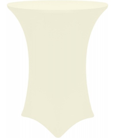 24-Inch Round Cocktail Spandex Fitted Stretch Elastic Tablecloth Ivory Cream - Ivory - CG18HCINNIN $21.80 Tablecovers