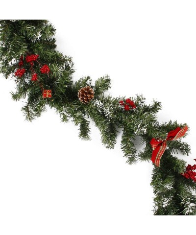 Christmas Garland Decorations with Santa Claus Gift Box for Mantle Fireplace Indoor Outdoor Tinsel Ornaments XmasTree Decorat...