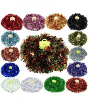 4 Metre Chunky/Fine Christmas Tinsel - Christmas Decoration Tinsel (Red/Green/Gold) - Red/Green/Gold - CB115D1ALUL $12.35 Tinsel