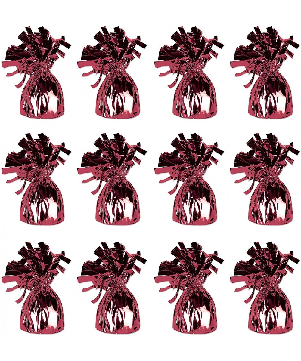 50804 12-Piece M Metallic Wrapped Balloon Weights - Maroon - C211J8OMW43 $8.08 Balloons