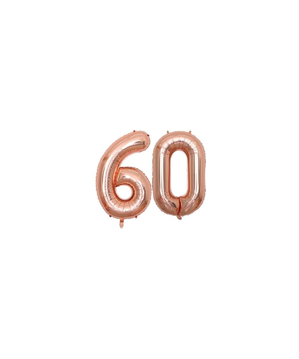 40 inch Jumbo 60th Rose Gold Foil Balloons for Birthday Party Supplies-Anniversary Events Decorations and Graduation Decorati...