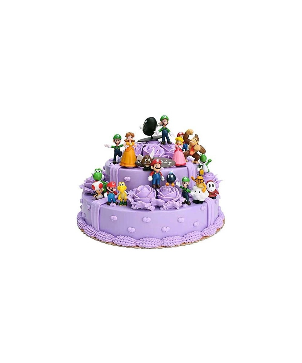 18 Pcs Super Mario Brothers Cake Topper Figures Toy Set -Kids Birthday Party Cake Decoration Supplies - CU18A35Y87S $16.42 Ca...