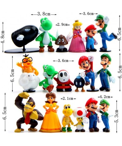 18 Pcs Super Mario Brothers Cake Topper Figures Toy Set -Kids Birthday Party Cake Decoration Supplies - CU18A35Y87S $16.42 Ca...